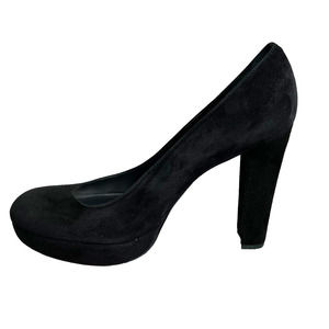 Stuart Weitzman Black Suede Skyhigh Platform Pumps Womens 9 Med